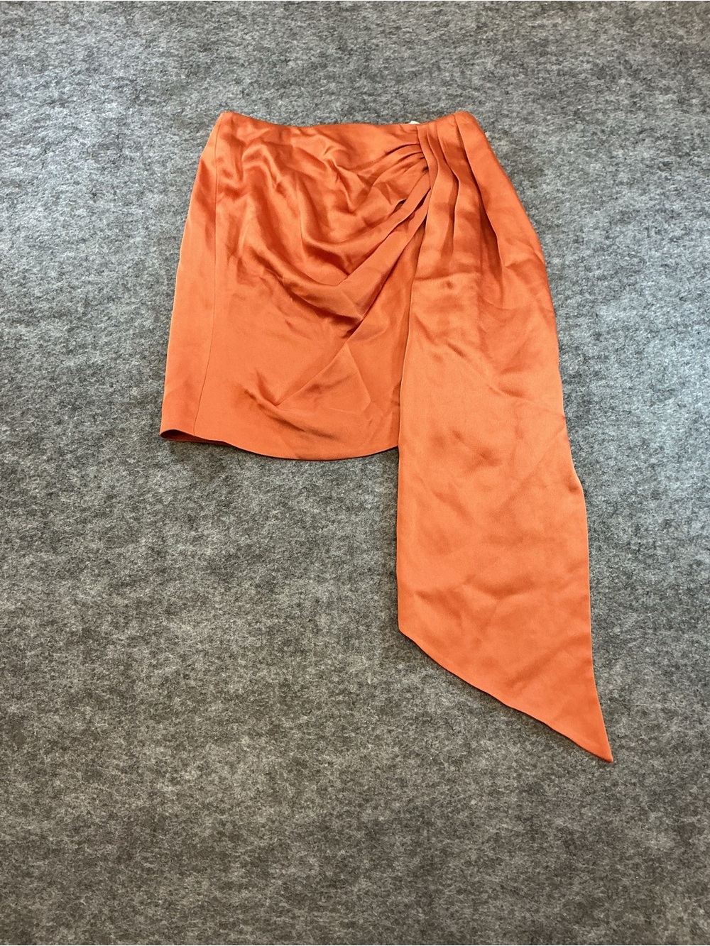 Jonathan Simkhai Rust Orange Asymmetrical Draped Skirt Size 0